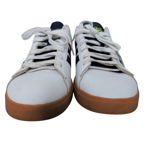 Adidas VL Court 2.0 Mens Leather Skateboard Sneakers White Navy Blue Size 9 - Picture 3 of 7